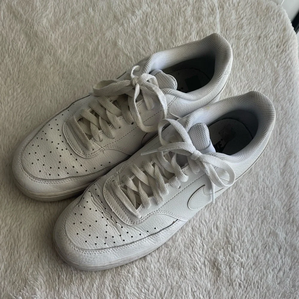 Nike court vision low triple white sneakers